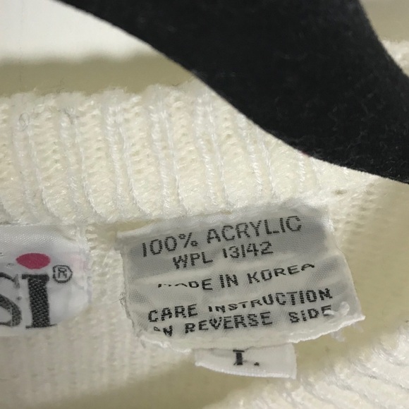 Vintage Trissi Ivory Floral Eyelet Knit Cardigan - Picture 5 of 6